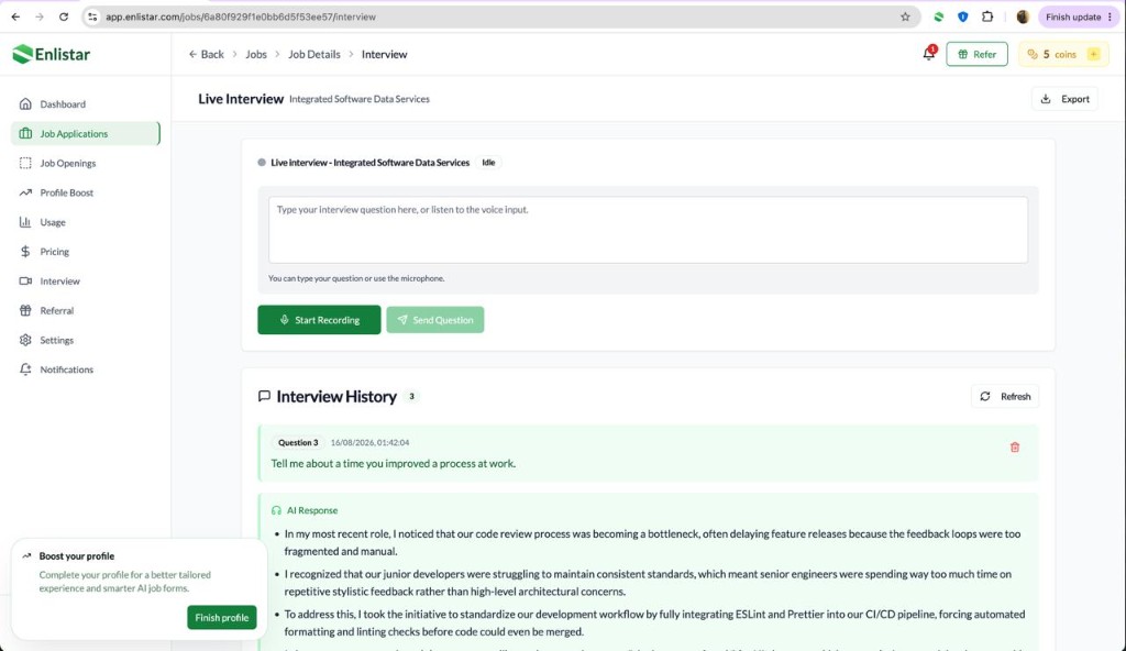 Real-Time Interview Support